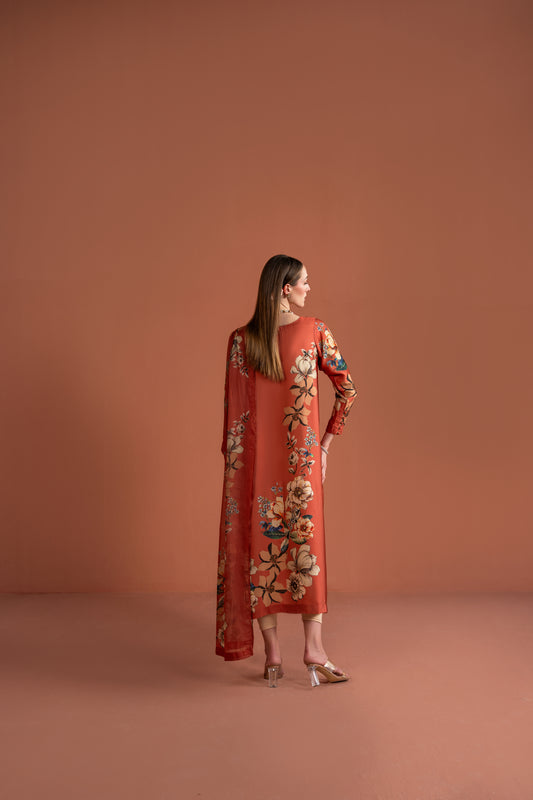 Ankle Length Dress With Dupatta 2pc