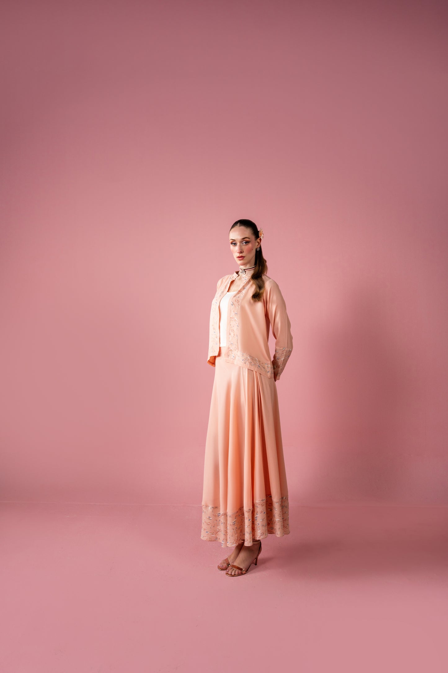 Central Front Open Shirt With Skirt 2pc