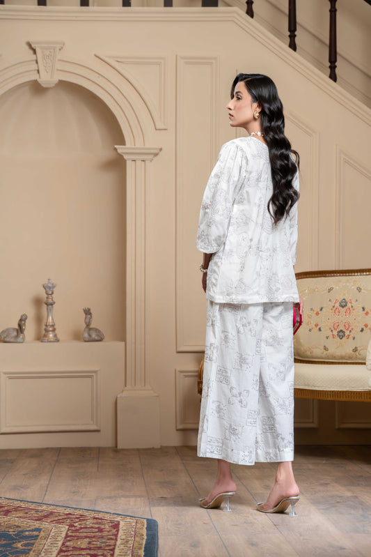 stitched embroidered short Shirt+plazo