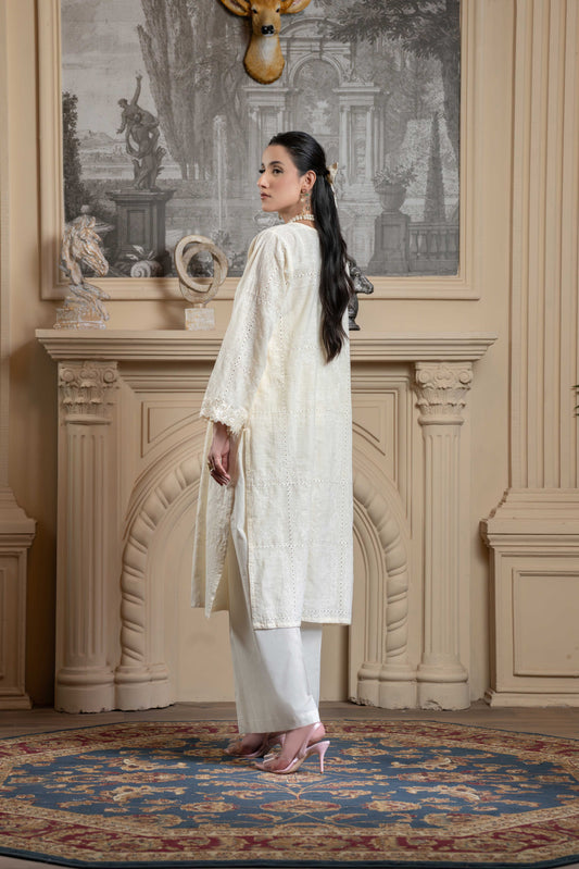 Stitched embroidered shirt+basic trouser