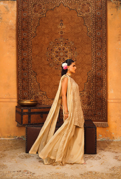 Sleeveless shirt wih plazo