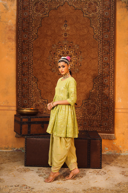 Frock With Tulip Shalwar