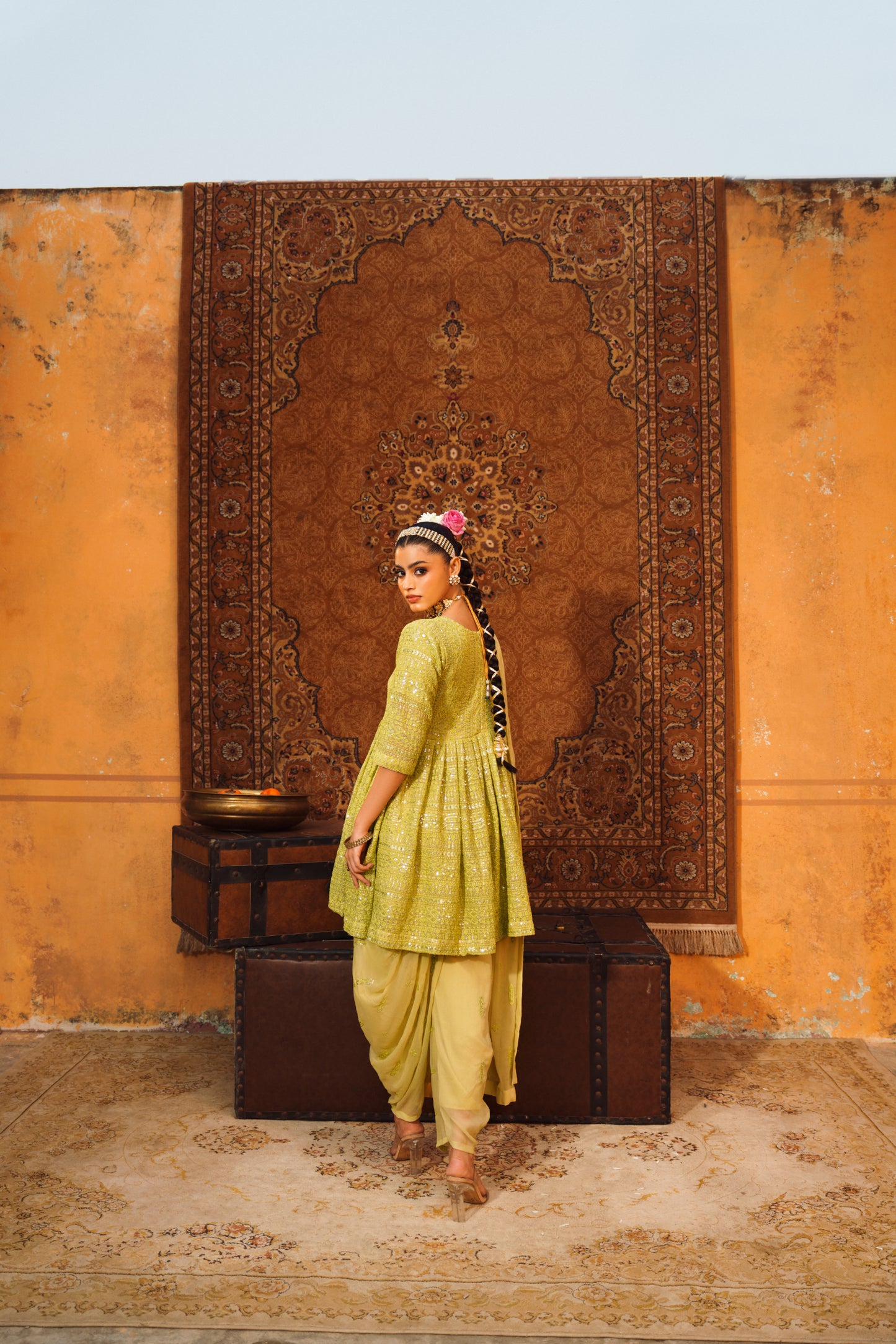 Frock With Tulip Shalwar