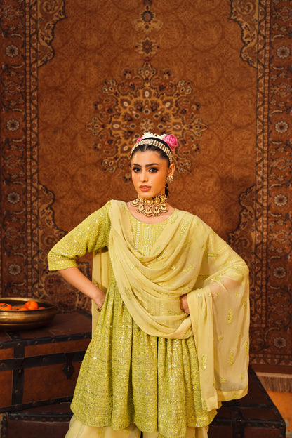 Frock With Tulip Shalwar