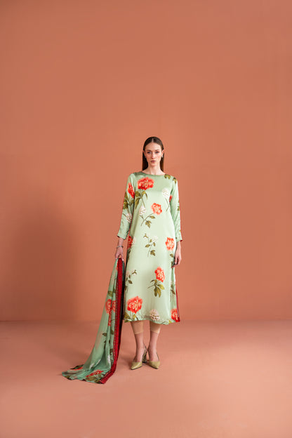 Ankle Length Dress With Dupatta 2pc