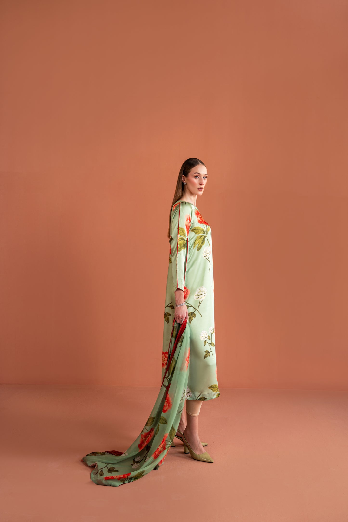 Ankle Length Dress With Dupatta 2pc