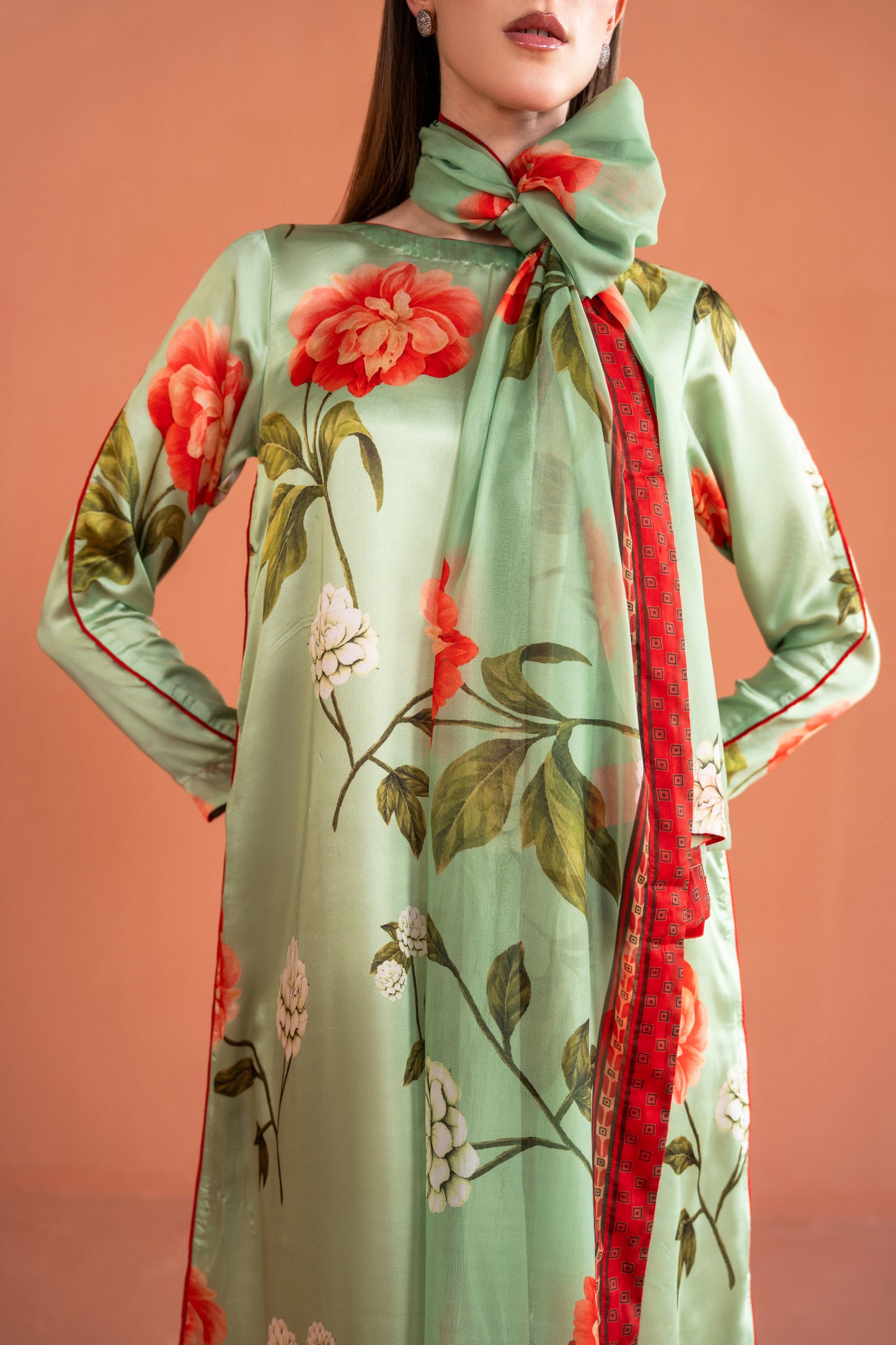 Ankle Length Dress With Dupatta 2pc