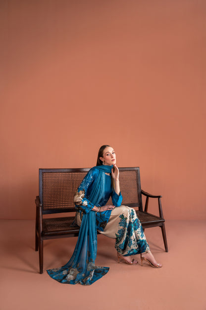 Kurta With Farshi Shalwar And Dupatta 3pc