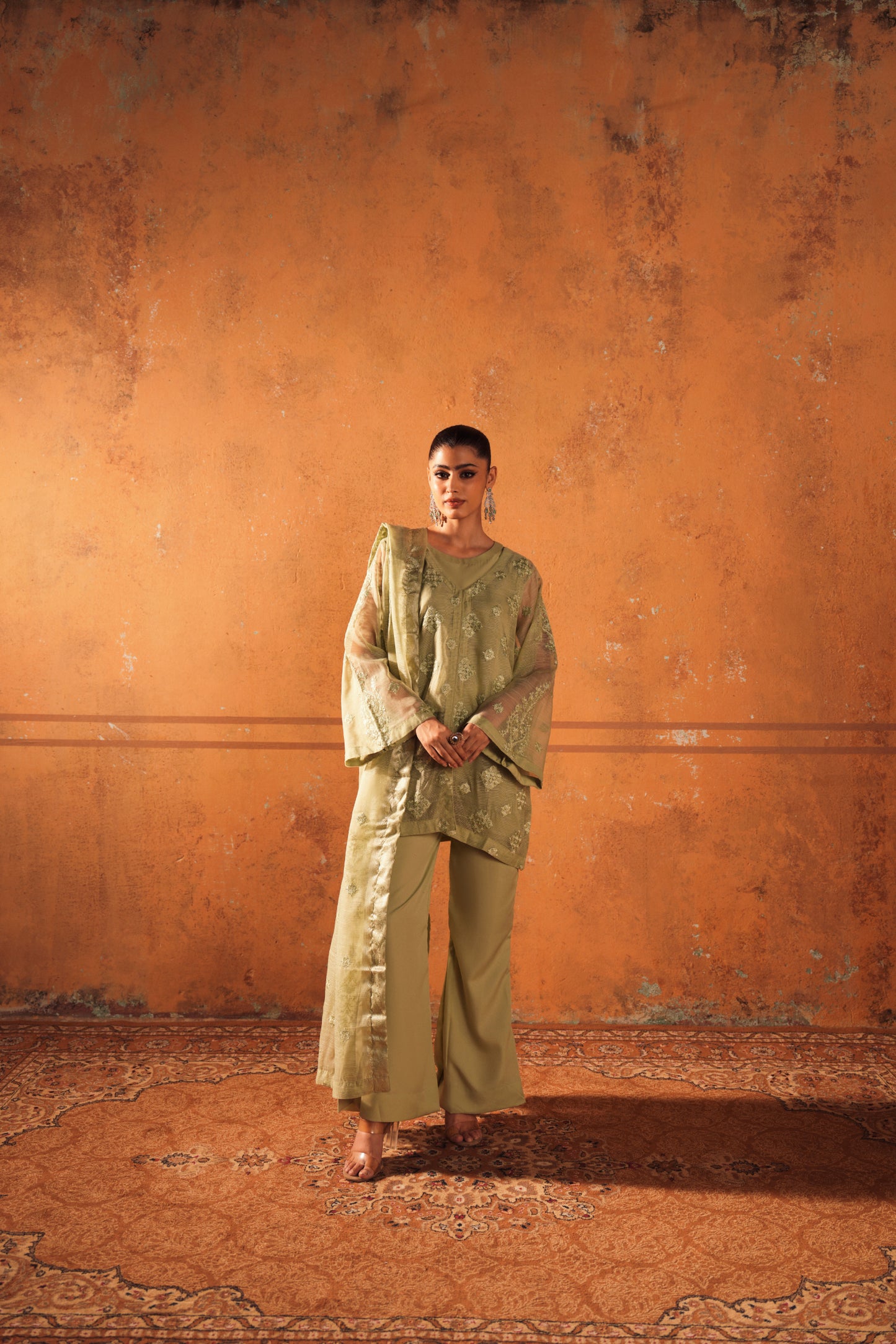 Open Shirt With Bell Bottom Trouser