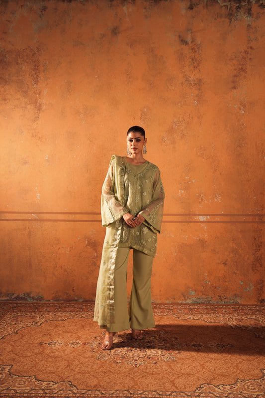 Open Shirt With Bell Bottom Trouser