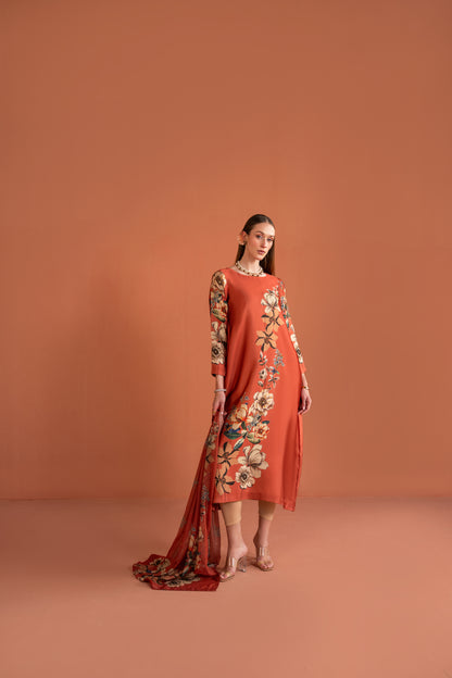 Ankle Length Dress With Dupatta 2pc