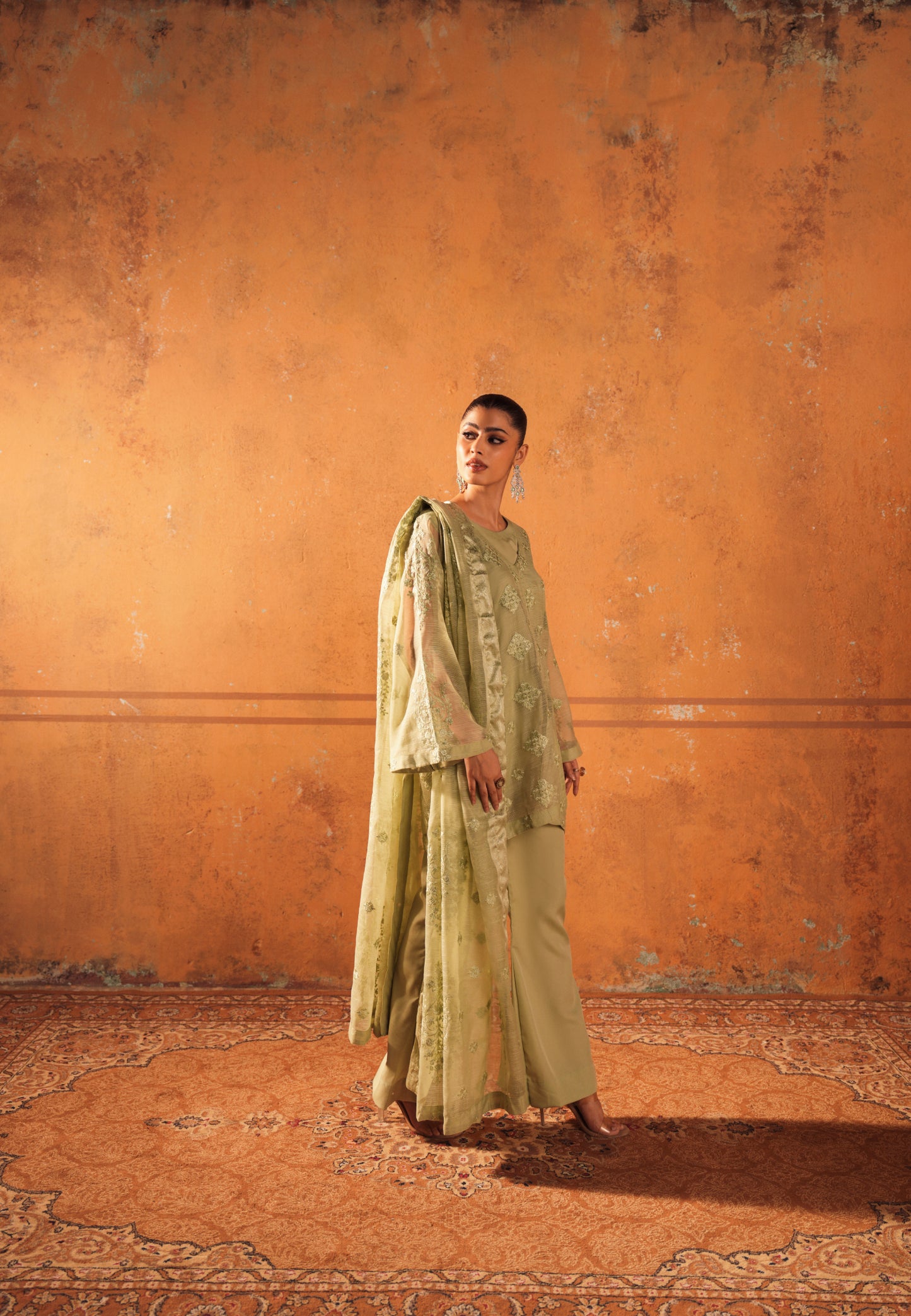 Open Shirt With Bell Bottom Trouser