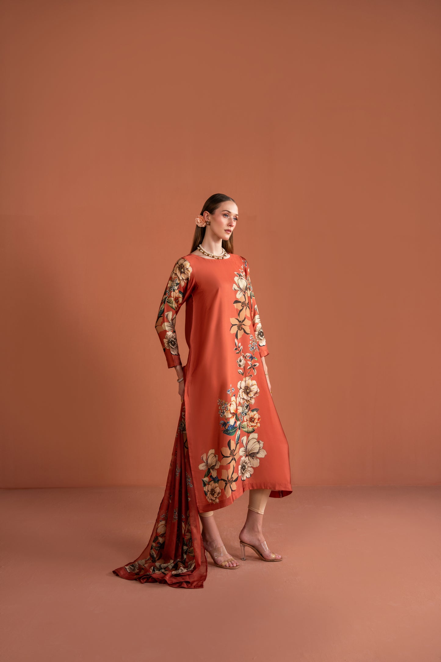 Ankle Length Dress With Dupatta 2pc