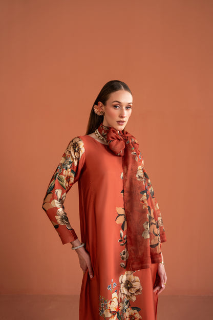 Ankle Length Dress With Dupatta 2pc