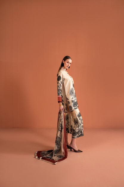 A-line Shirt With Bell Bottom And Dupatta 3pc