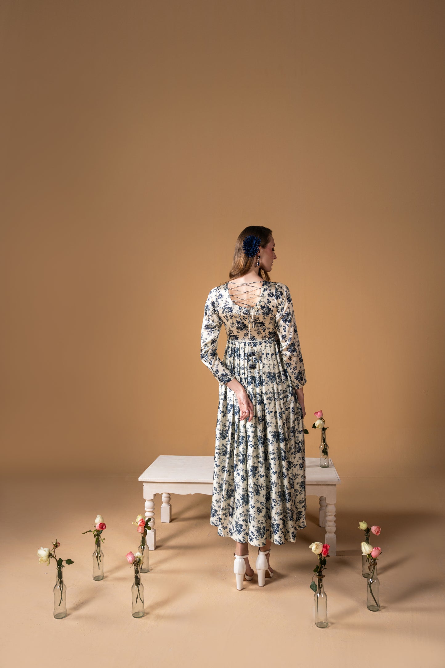 Pleated Ankle Length Frock And Dupatta 2pc