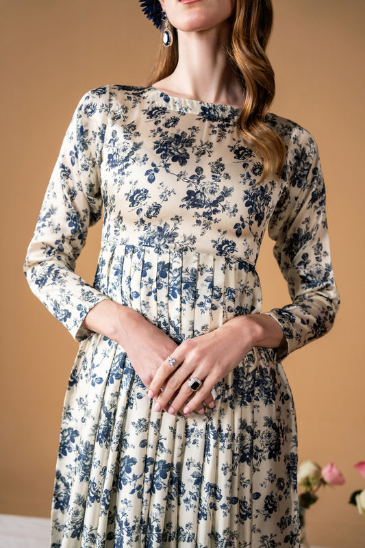 Pleated Ankle Length Frock And Dupatta 2pc