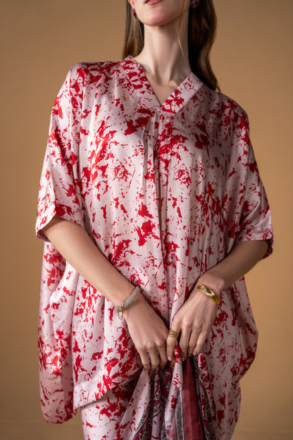 Short Kaftan With Trouser And Dupatta 3pc