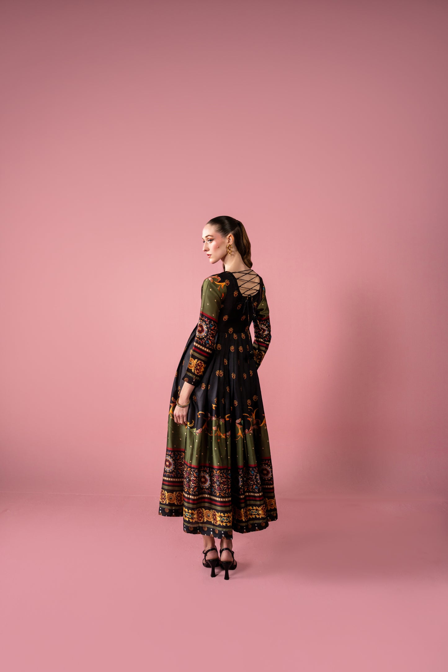 Pleated Ankle Length Frock And Dupatta 2pc