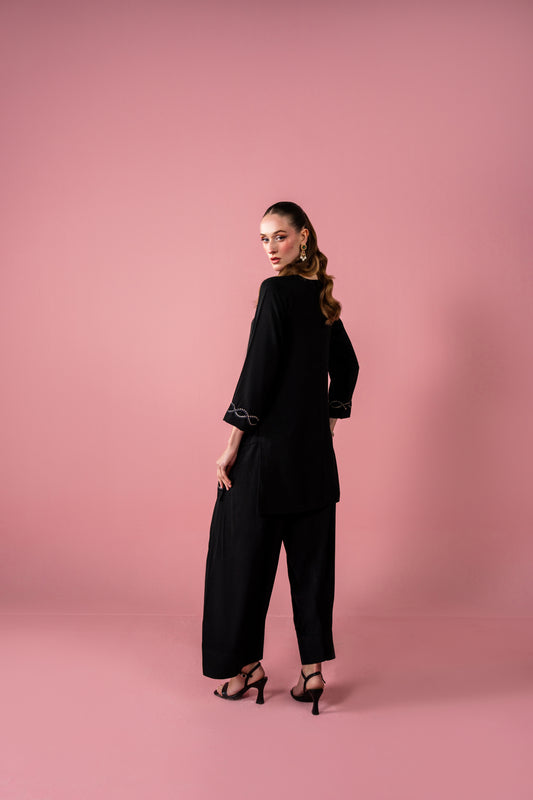 Embroidered Kurta With Farshi Shalwar 2pc