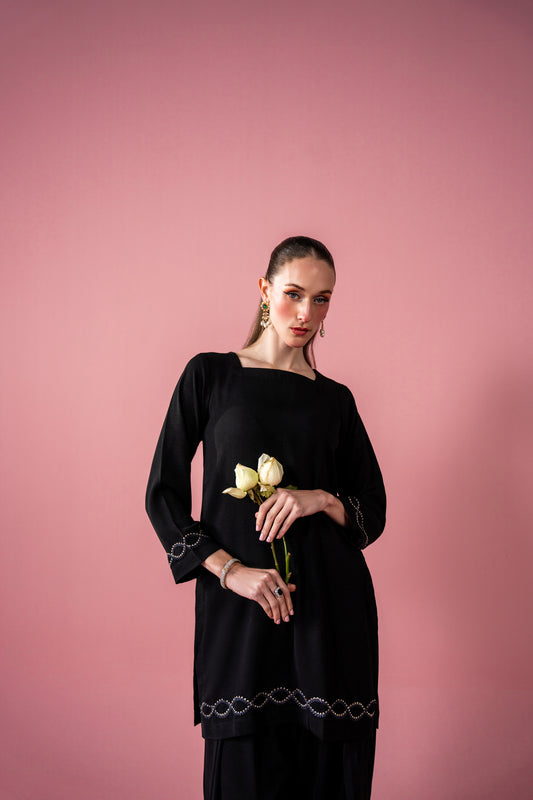 Embroidered Kurta With Farshi Shalwar 2pc