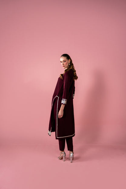 Embroidered Shirt With Capri 2pc