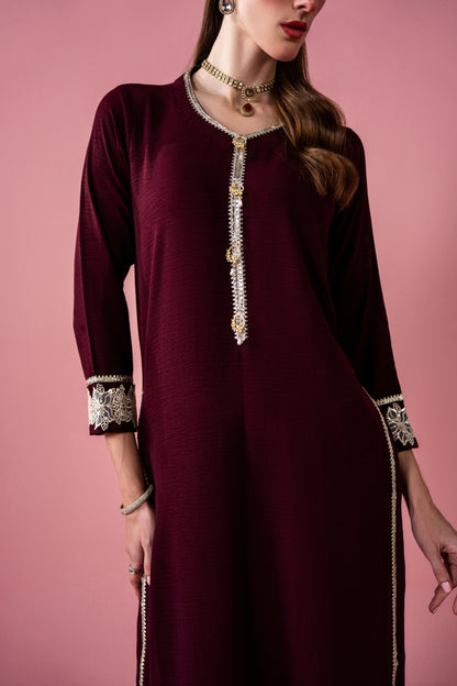 Embroidered Shirt With Capri 2pc