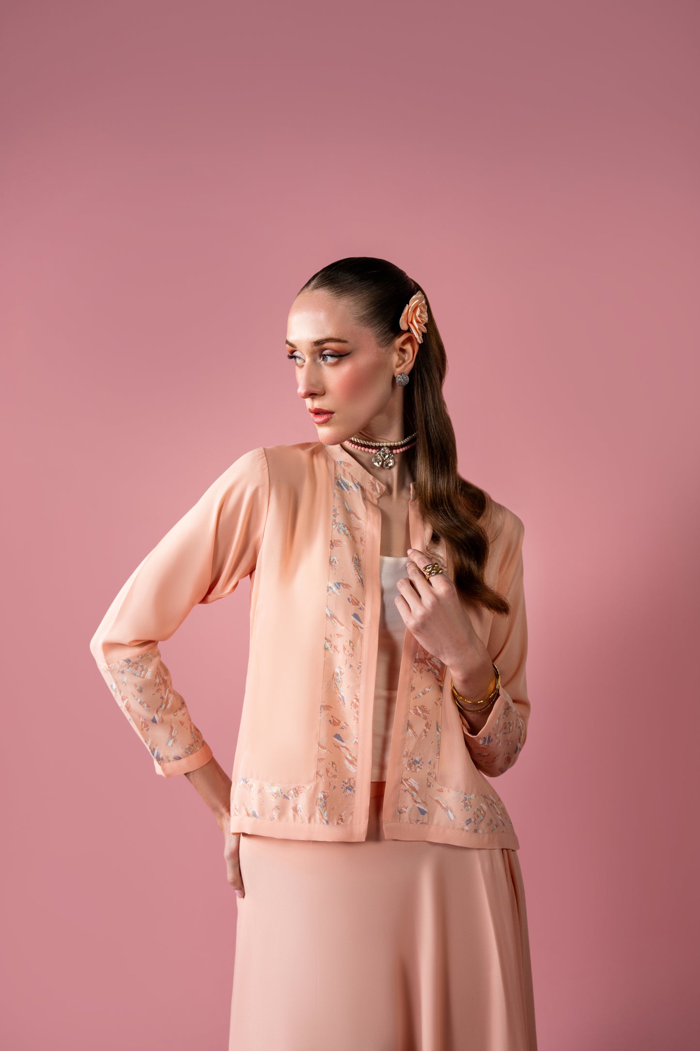 Central Front Open Shirt With Skirt 2pc