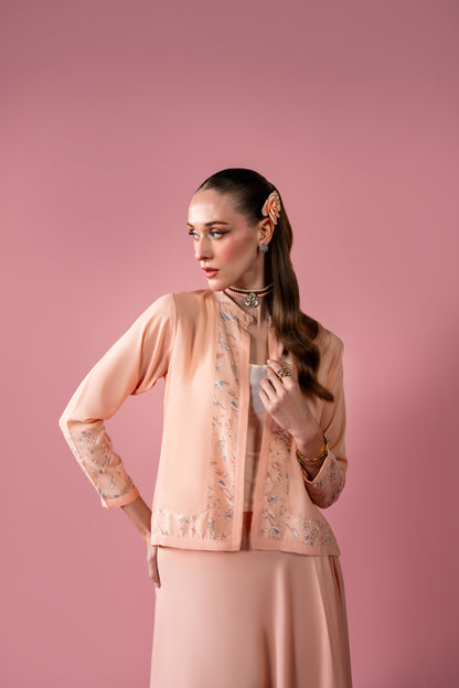 Central Front Open Shirt With Skirt 2pc