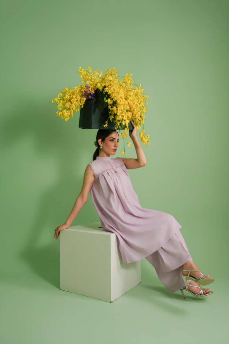 Pleated Frock with Trouser