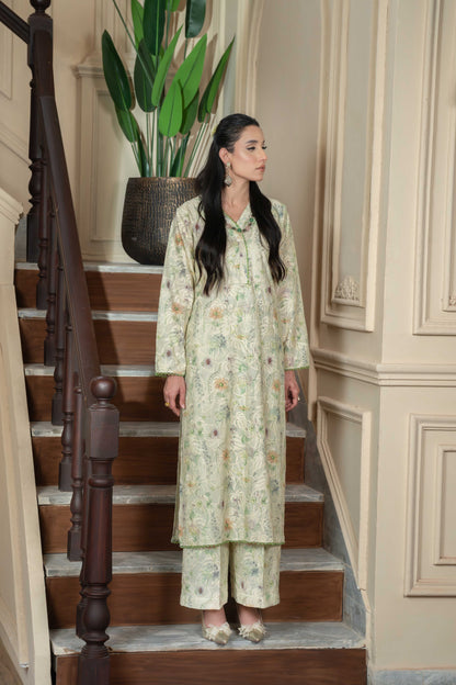 Stitched embroidered shirt+embroidered trouser