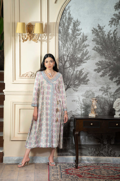 Stitched embroidered angrakha frock