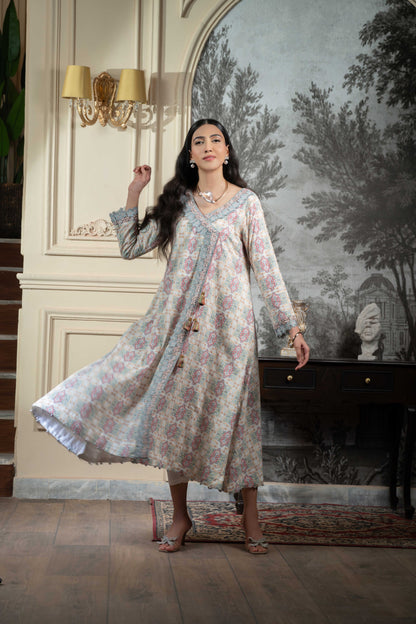 Stitched embroidered angrakha frock